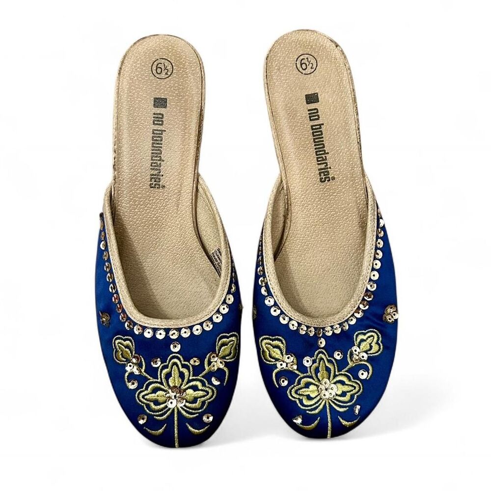 Satin and Sequin Kitten Heel Muled